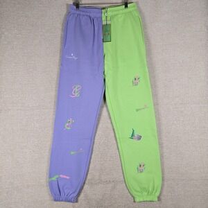 By Samii Ryan x Wicked Purple Green Split Leg Graphic Sweatpants M NEW
